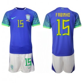 Camiseta de fútbol Brasil Fabinho 15 Niño 2ª equipación Copa Mundo 2022